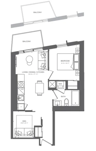 Photo 1 bedroom + den