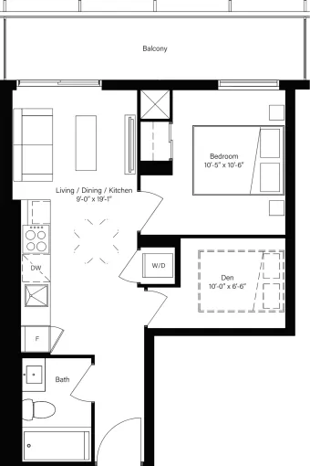 Photo 1 bedroom + den